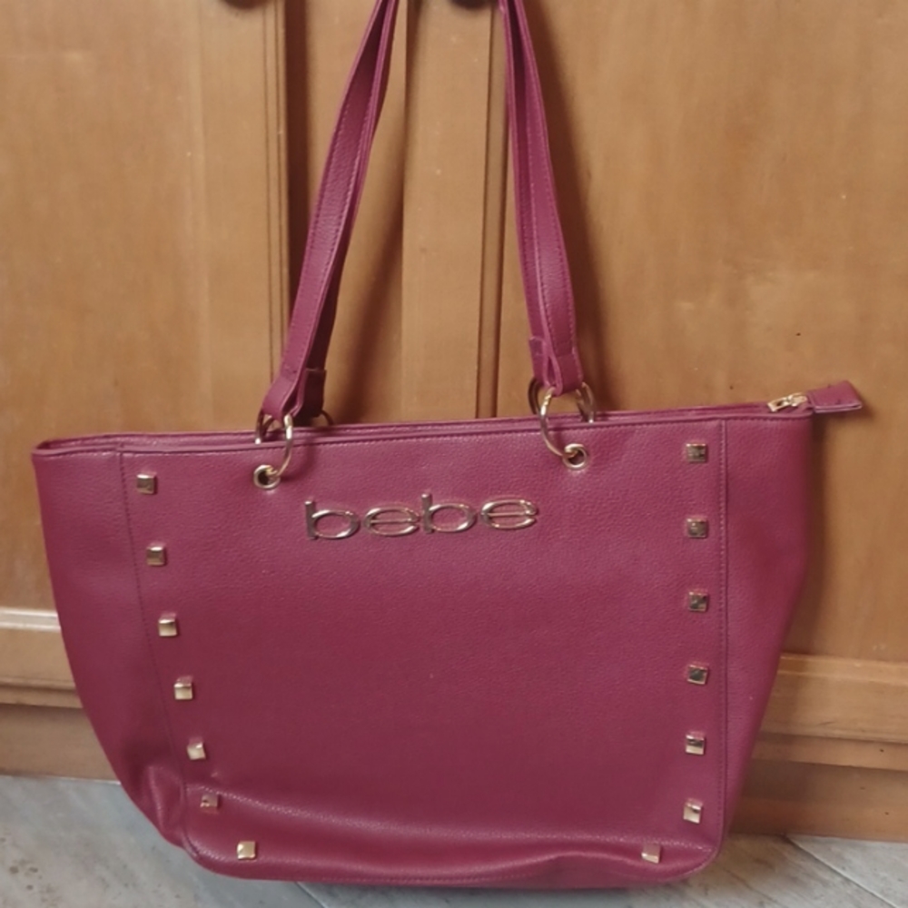 Bebe Large Golden Stud Shoulder Bag